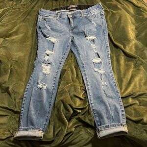 Torrid distressed crop bombshell skinny